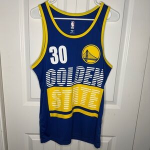 NBA Golden State Warriors Tank Top Mens Small Blue Gold Jersey Style #30 Curry